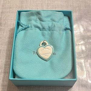 Return to Tiffany Heart Charm with Blue Enamel